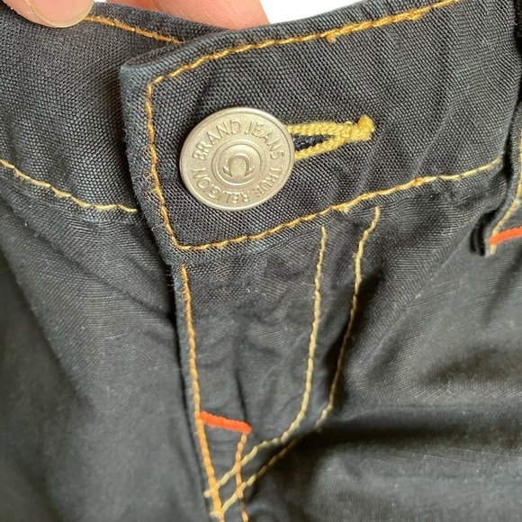 True Religion Vintage Y2K Linen Blend Capri Shorts Jorts Low Rise Flap Pockets - Picture 9 of 16